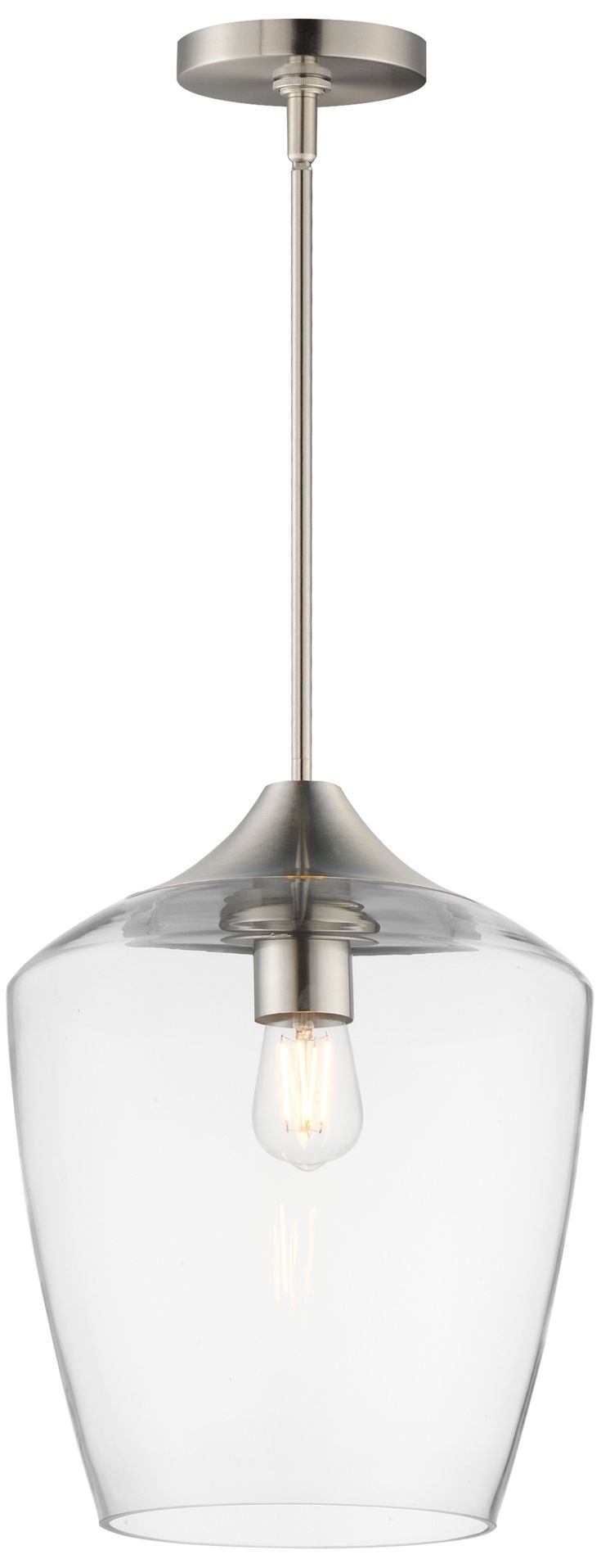Thumbnail1 of Maxim Goblet 12" Wide Satin Nickel Single Pendant