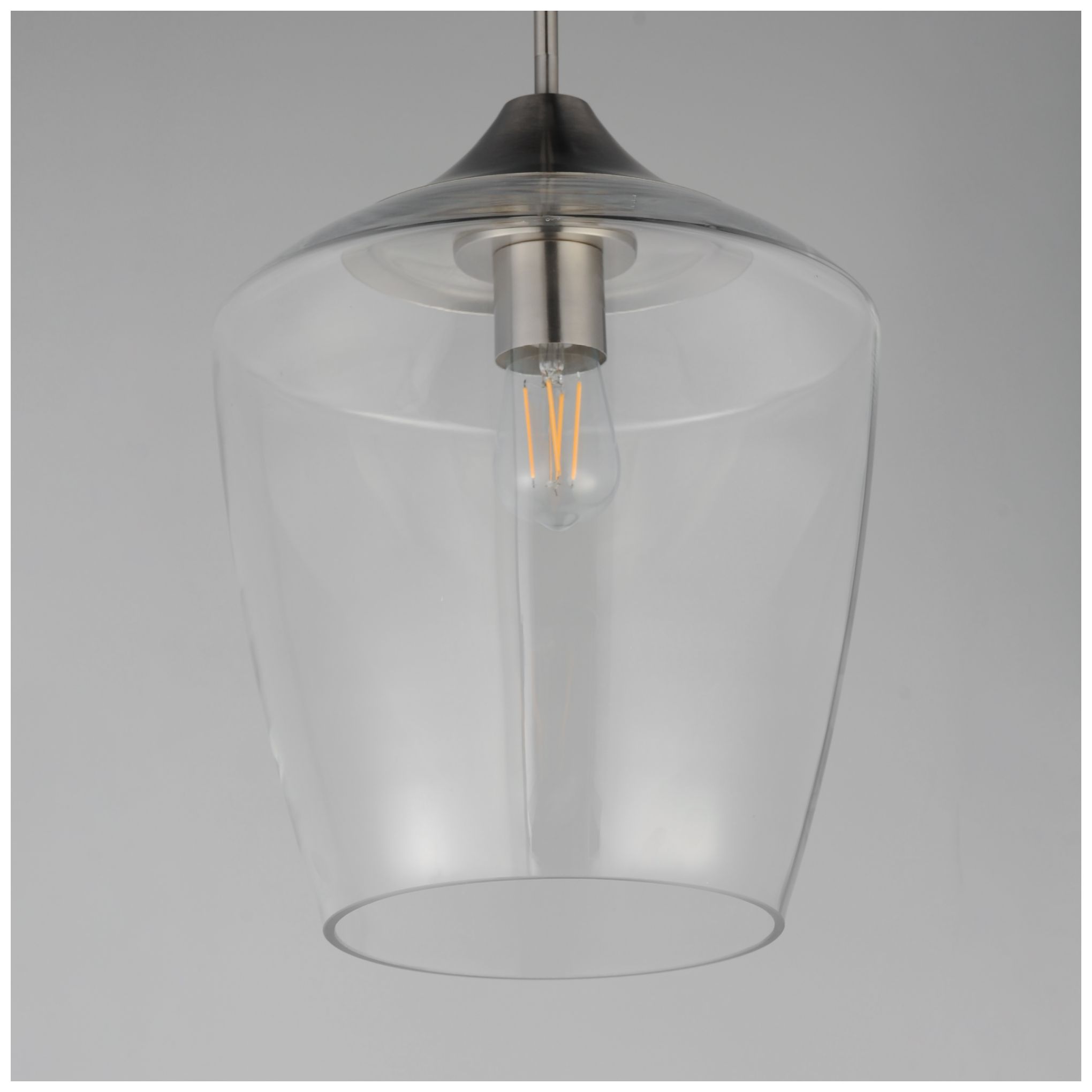 Thumbnail3 of Maxim Goblet 12" Wide Satin Nickel Single Pendant more views