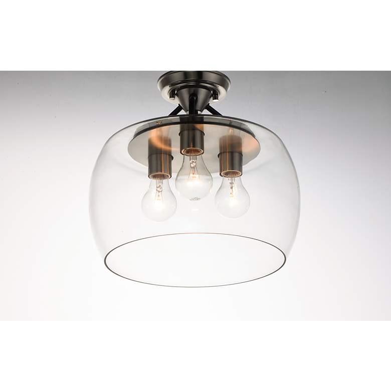 Image 2 Maxim Goblet 13.5" Wide Black and Nickel Semi-Flush Ceiling Light more views