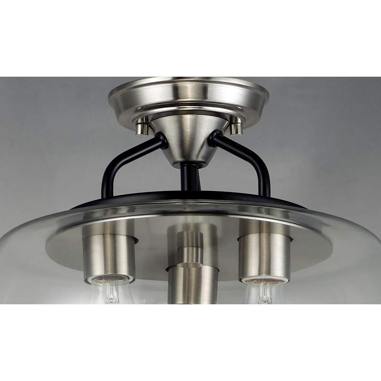 Image 3 Maxim Goblet 13.5" Wide Black and Nickel Semi-Flush Ceiling Light more views
