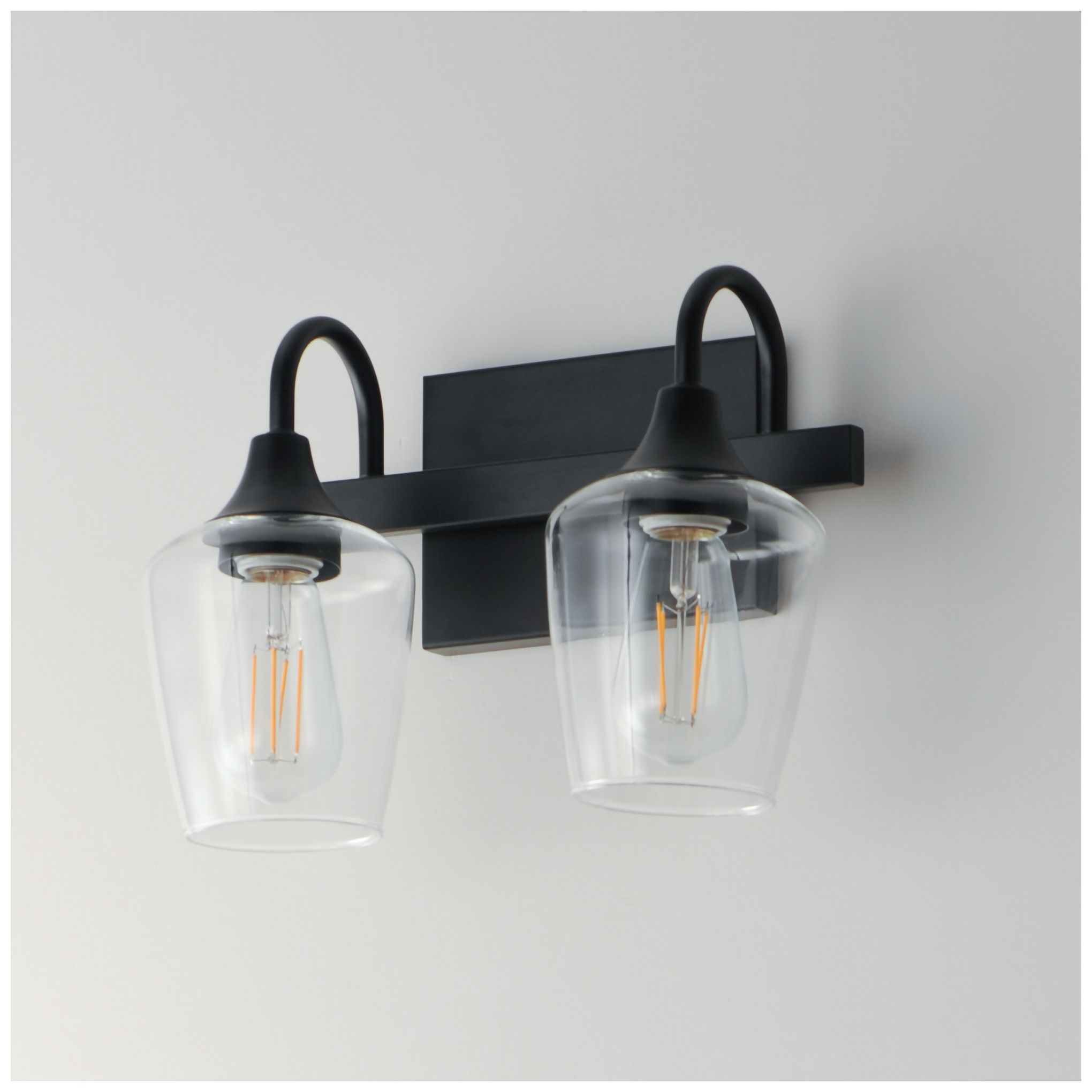 Image 2 Maxim Goblet 14" Wide Black 2-Light Wall Sconce more views