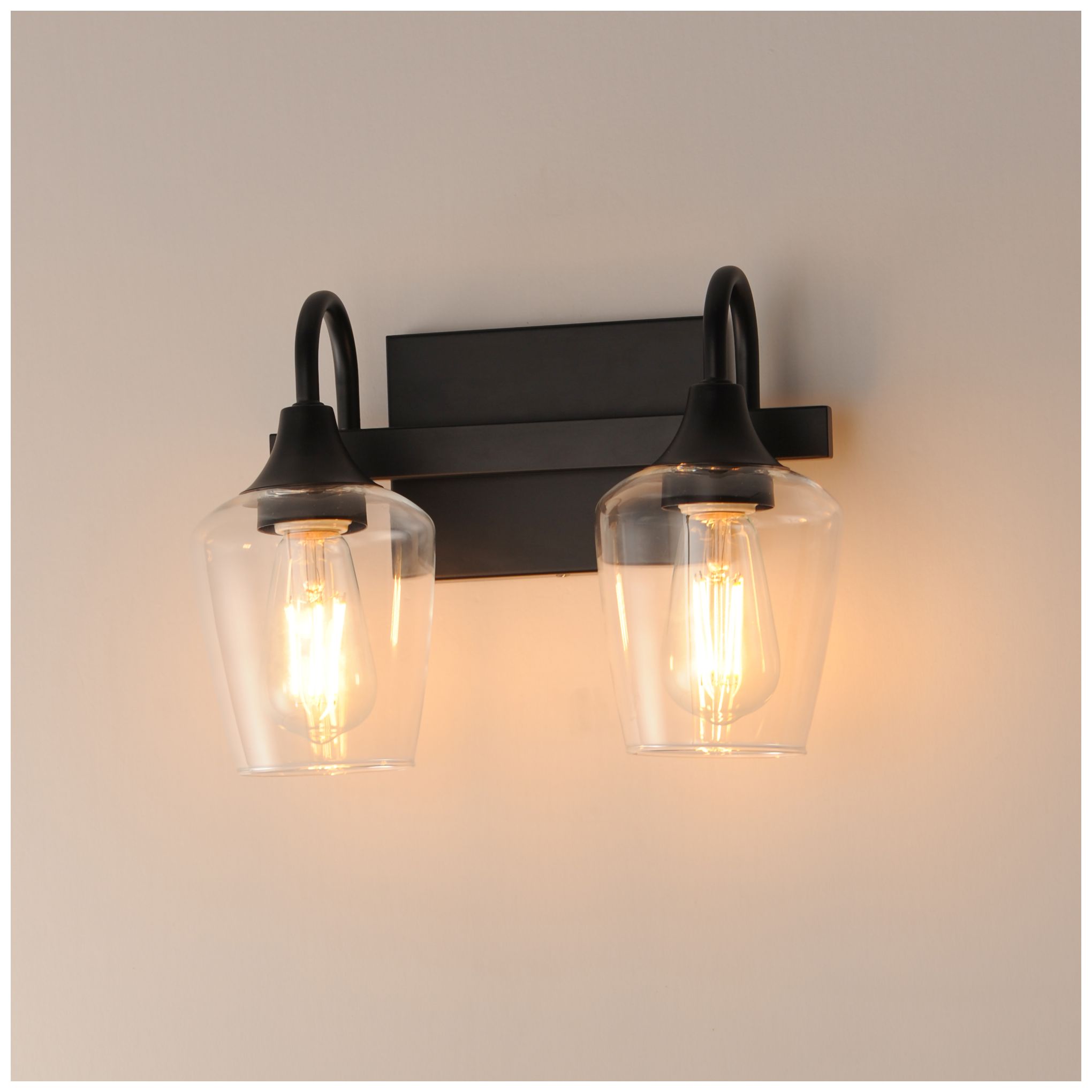 Image 3 Maxim Goblet 14" Wide Black 2-Light Wall Sconce more views