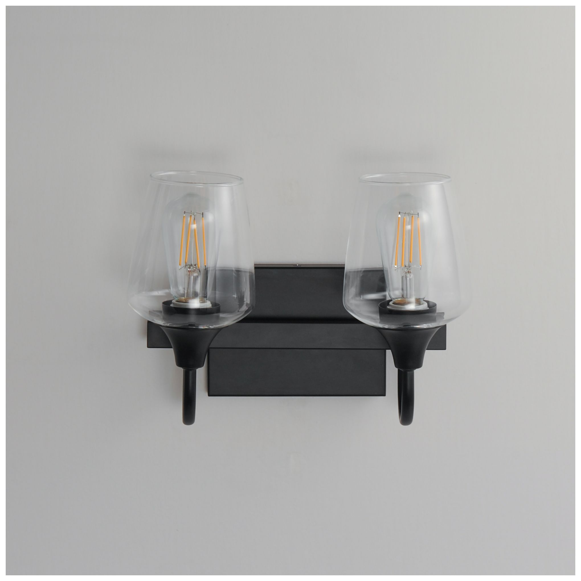 Image 4 Maxim Goblet 14" Wide Black 2-Light Wall Sconce more views