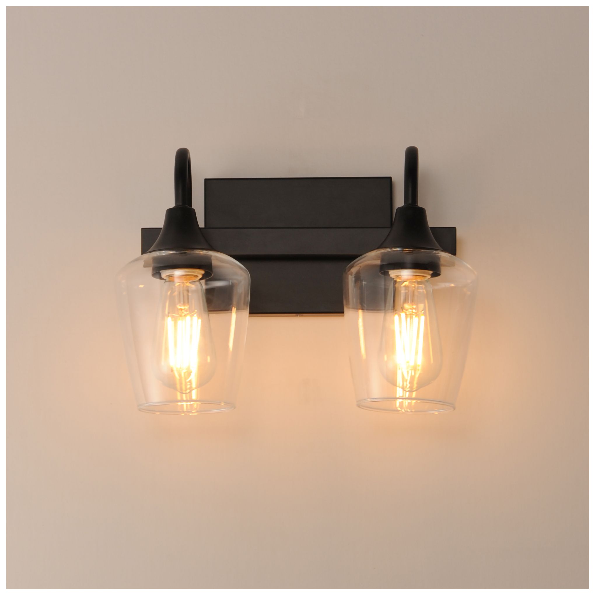 Image 5 Maxim Goblet 14" Wide Black 2-Light Wall Sconce more views