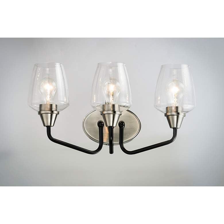 Image 2 Maxim Goblet 18" Wide Satin Nickel 3-Light Bath Light more views