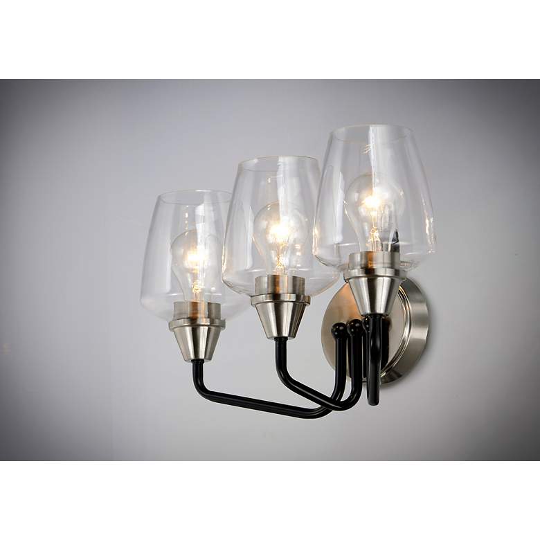 Image 3 Maxim Goblet 18" Wide Satin Nickel 3-Light Bath Light more views