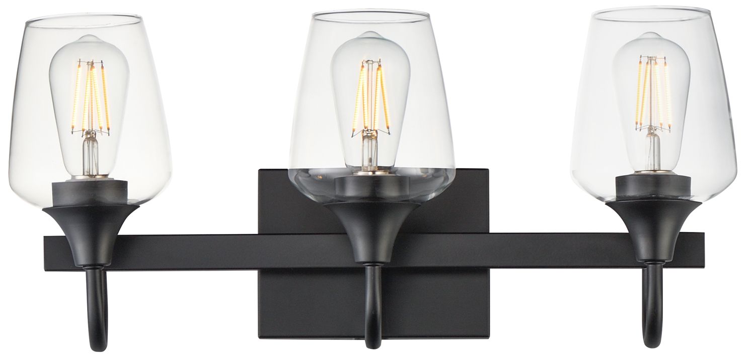 Maxim Goblet 20" Wide Black 3-Light Wall Sconce