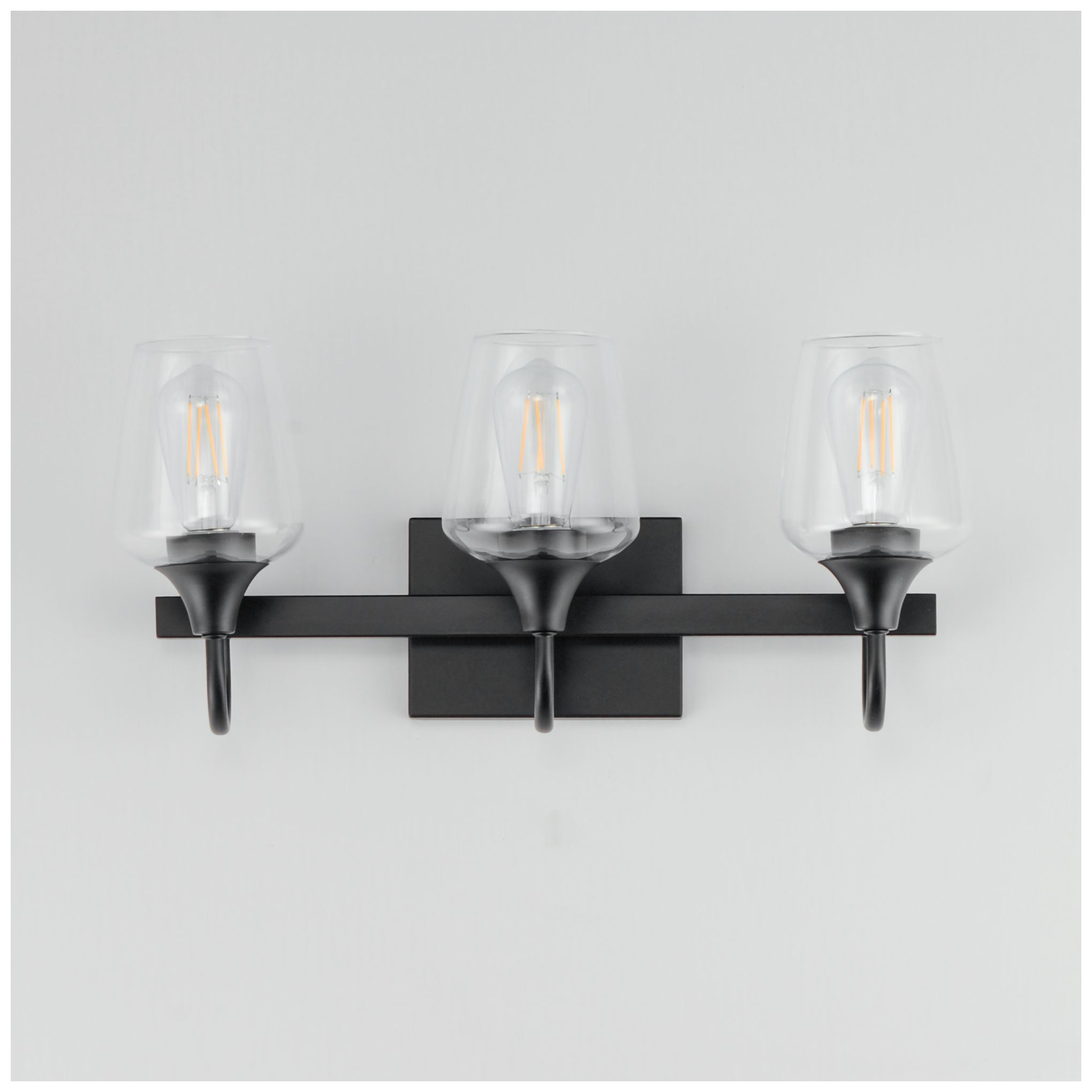 Image 2 Maxim Goblet 20" Wide Black 3-Light Wall Sconce more views