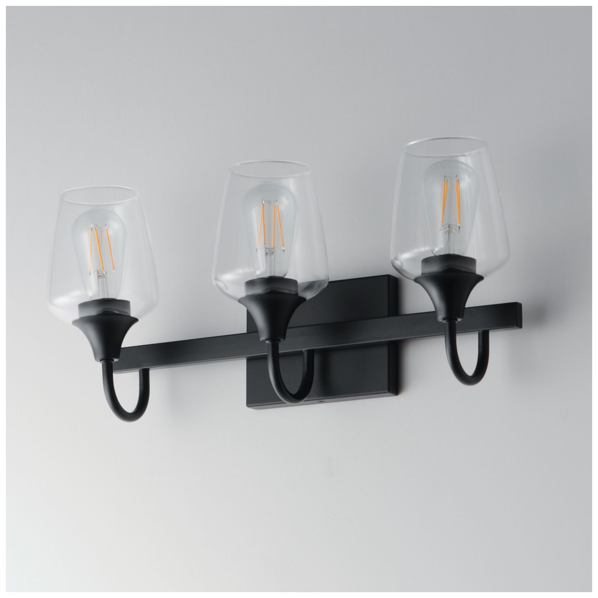 Image 4 Maxim Goblet 20" Wide Black 3-Light Wall Sconce more views