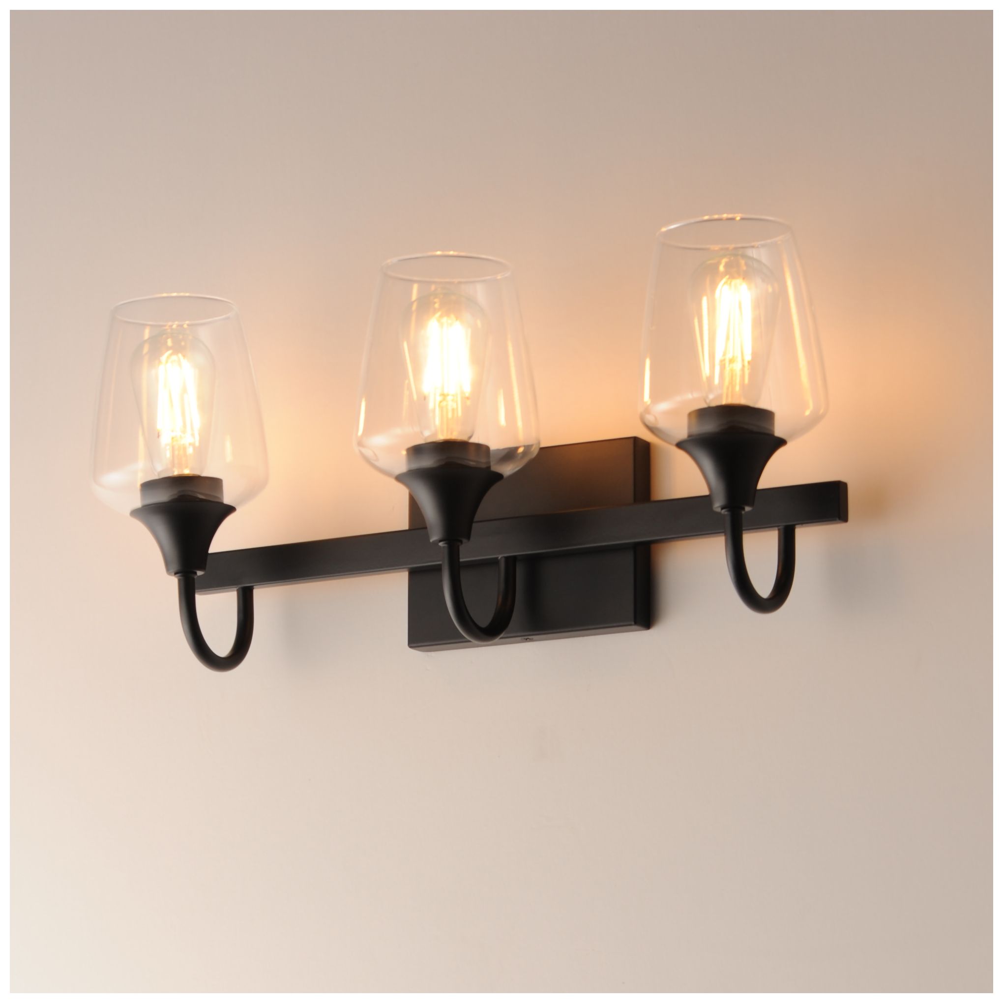 Image 5 Maxim Goblet 20" Wide Black 3-Light Wall Sconce more views