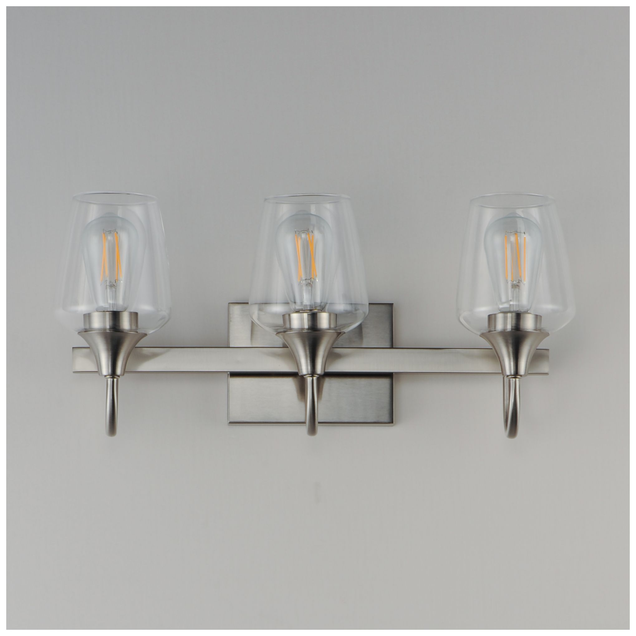 Image 2 Maxim Goblet 20" Wide Satin Nickel 3-Light Wall Sconce more views