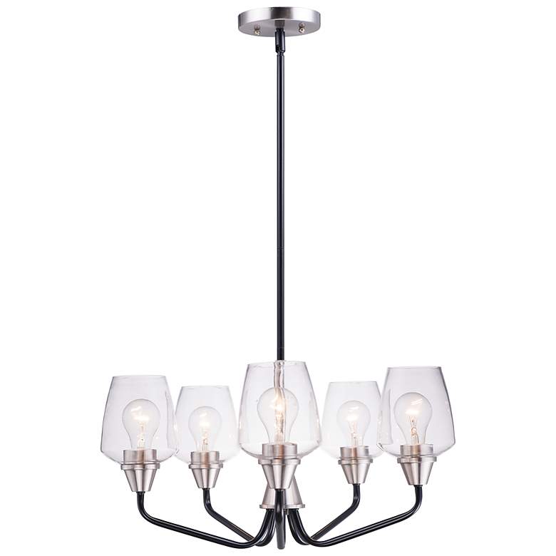 Image 2 Maxim Goblet 23"W Black and Satin Nickel 5-Light Chandelier