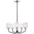 Maxim Goblet 23"W Black and Satin Nickel 5-Light Chandelier