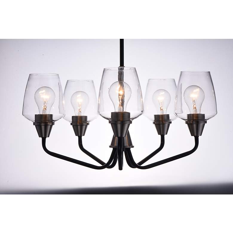 Image 4 Maxim Goblet 23"W Black and Satin Nickel 5-Light Chandelier more views