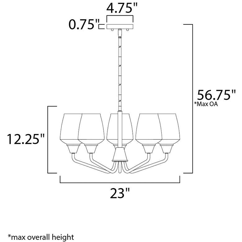 Image 5 Maxim Goblet 23"W Black and Satin Nickel 5-Light Chandelier more views