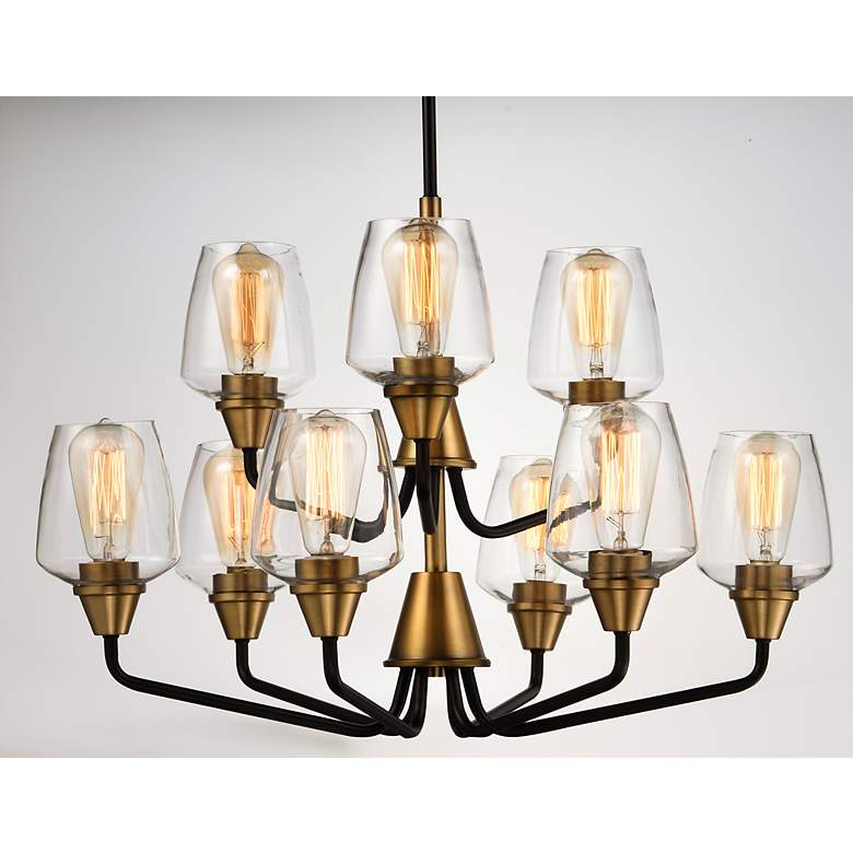 Image 3 Maxim Goblet 27" Wide Bronze and Brass 9-Light Chandelier more views