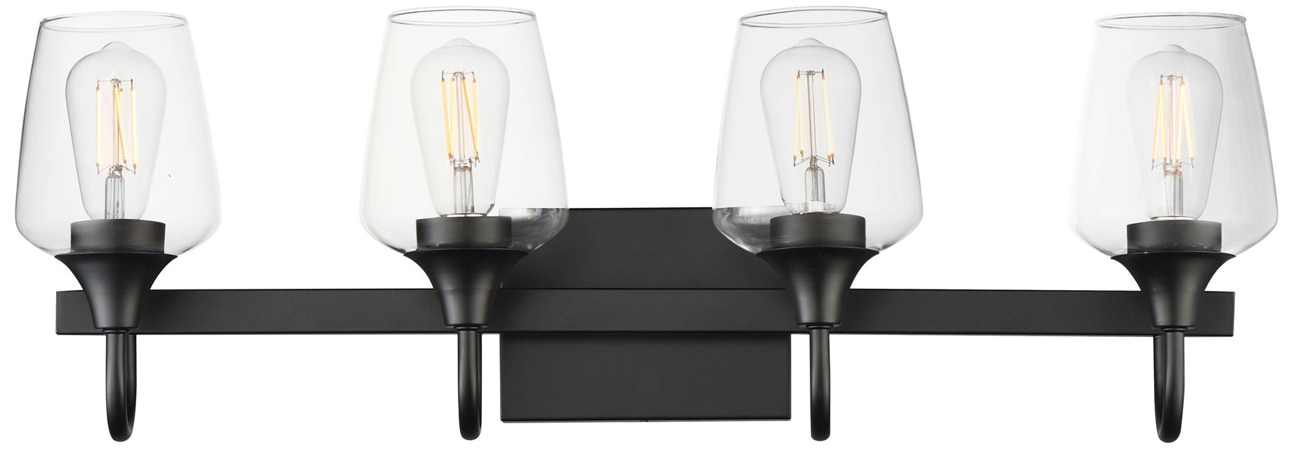 Maxim Goblet 28" Wide Black 4-Light Wall Sconce