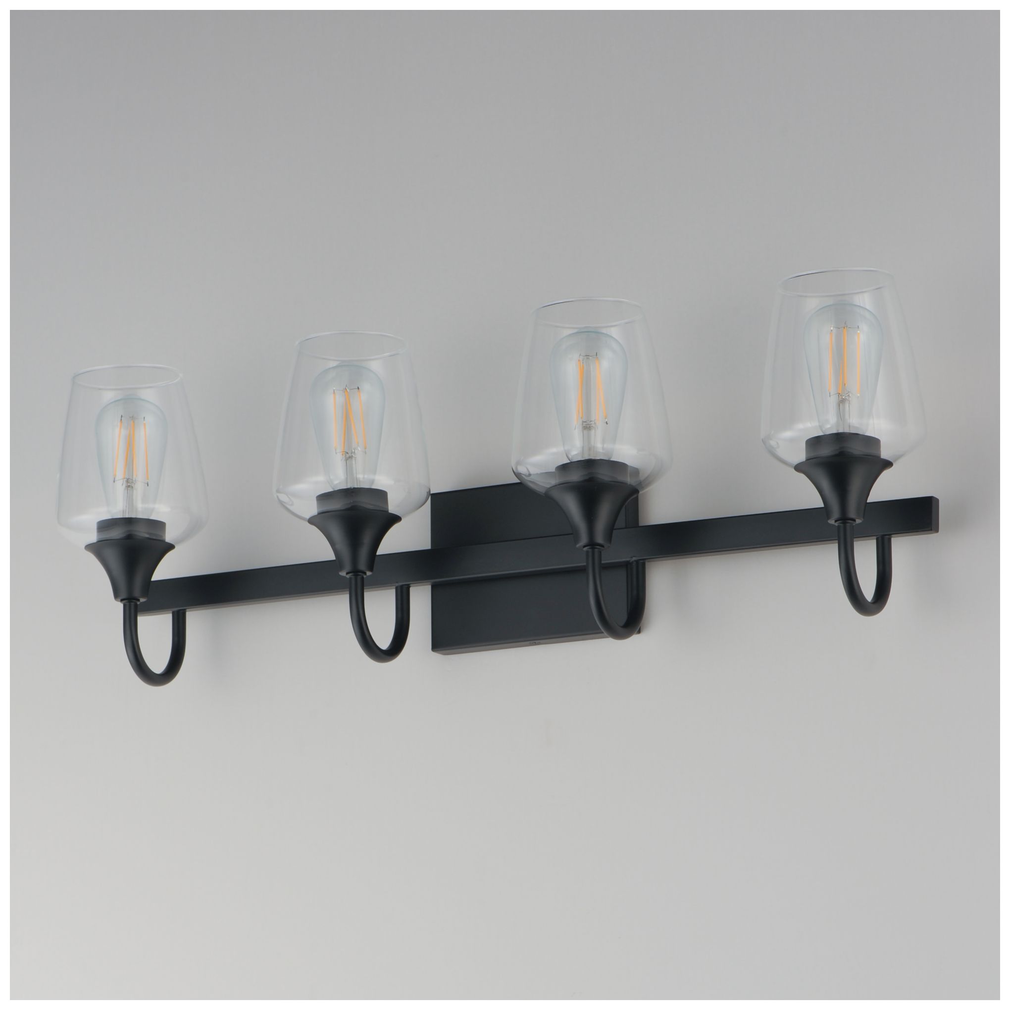 Image 2 Maxim Goblet 28" Wide Black 4-Light Wall Sconce more views