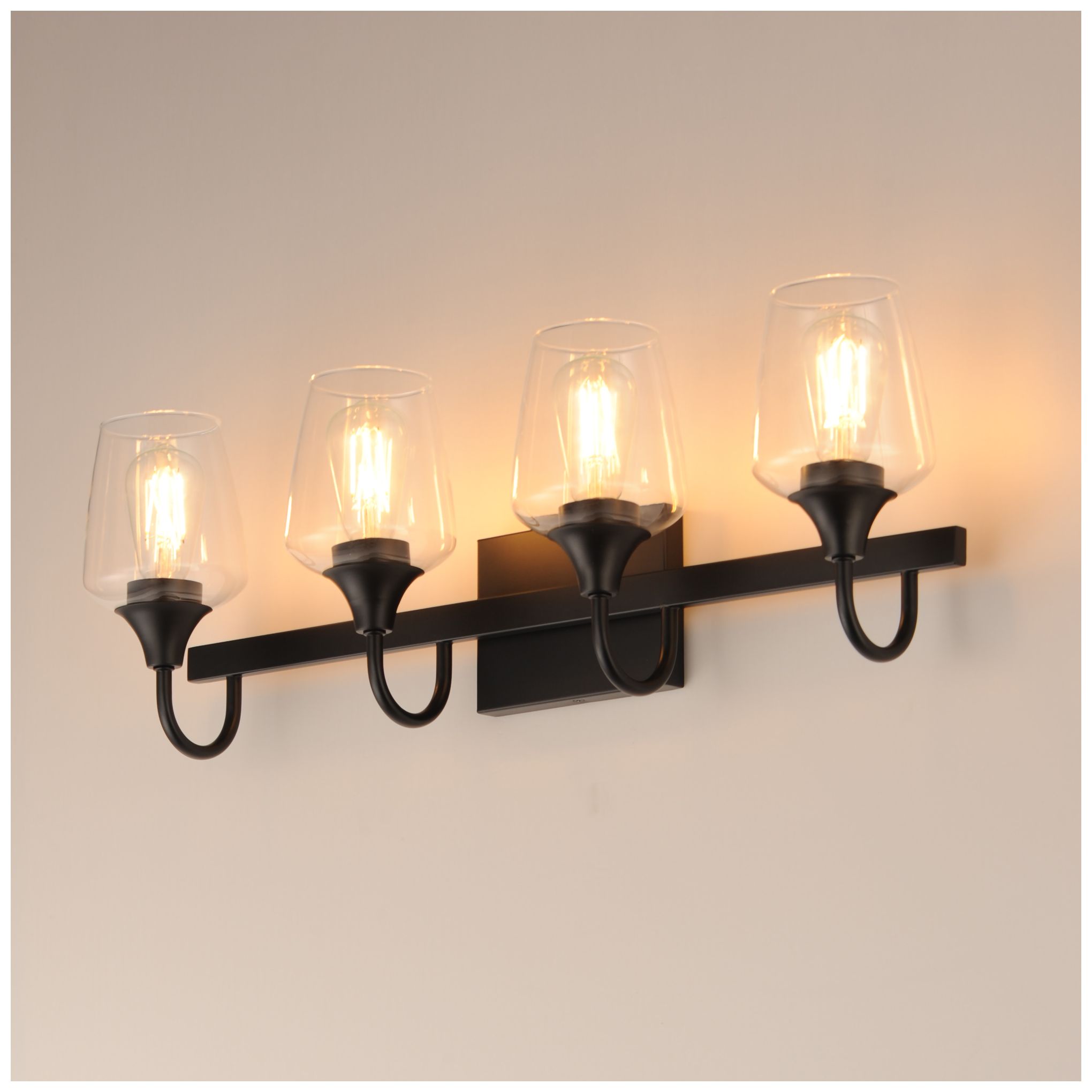 Image 3 Maxim Goblet 28" Wide Black 4-Light Wall Sconce more views