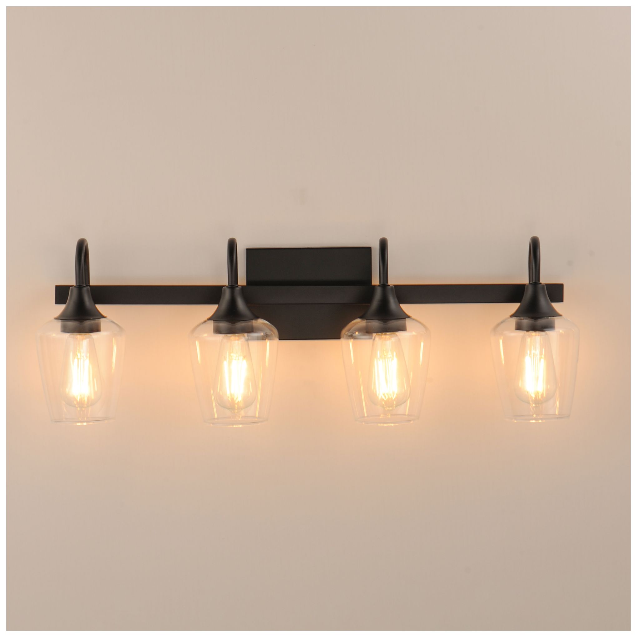 Image 5 Maxim Goblet 28" Wide Black 4-Light Wall Sconce more views