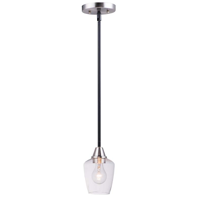 Image 2 Maxim Goblet 4 3/4" Wide Black and Satin Nickel Mini Pendant
