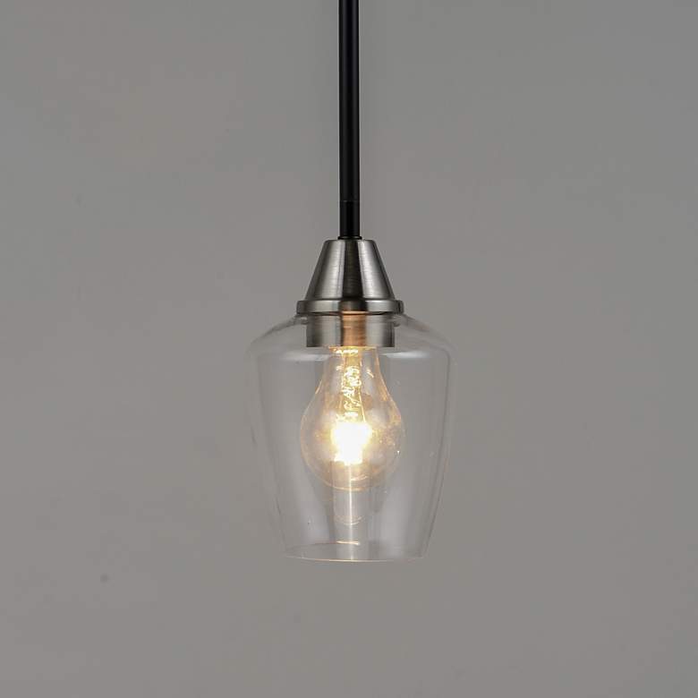 Image 1 Maxim Goblet 4 3/4" Wide Black and Satin Nickel Mini Pendant