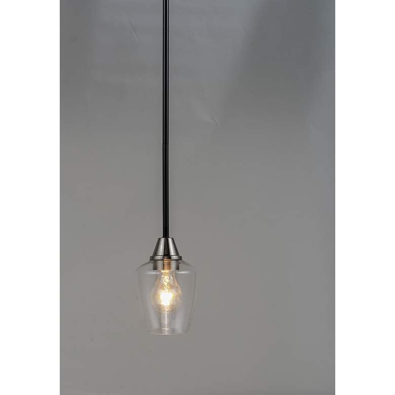 Image 3 Maxim Goblet 4 3/4" Wide Black and Satin Nickel Mini Pendant more views