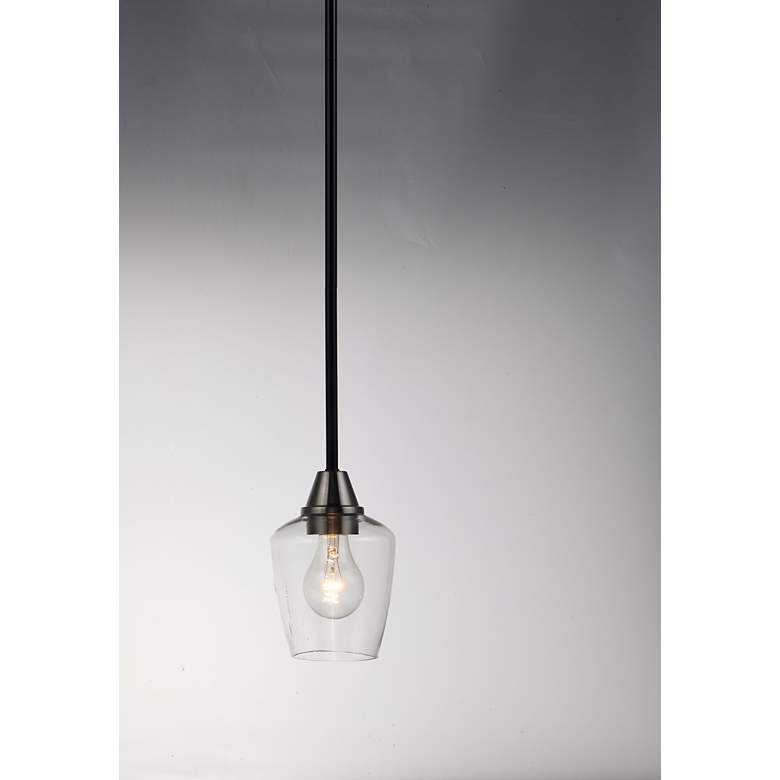 Image 4 Maxim Goblet 4 3/4" Wide Black and Satin Nickel Mini Pendant more views
