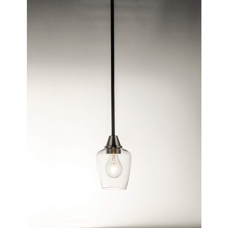 Image 5 Maxim Goblet 4 3/4" Wide Black and Satin Nickel Mini Pendant more views