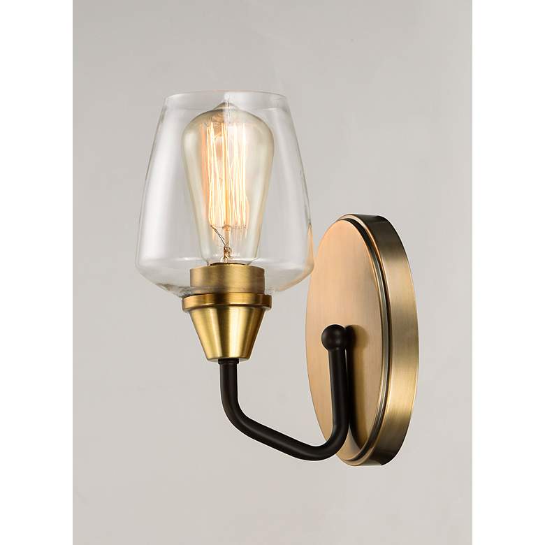 Image 4 Maxim Goblet 9 1/2" High Antique Brass Wall Sconce more views