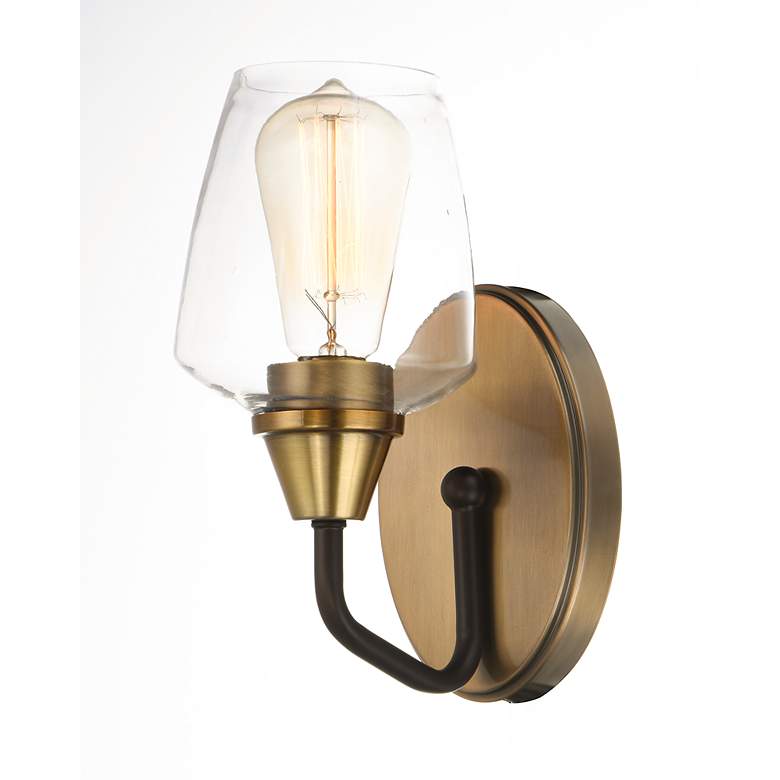Image 5 Maxim Goblet 9 1/2" High Antique Brass Wall Sconce more views
