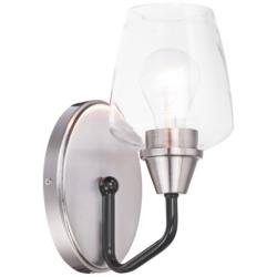 Maxim Goblet 9 1/2&quot; High Satin Nickel Wall Sconce