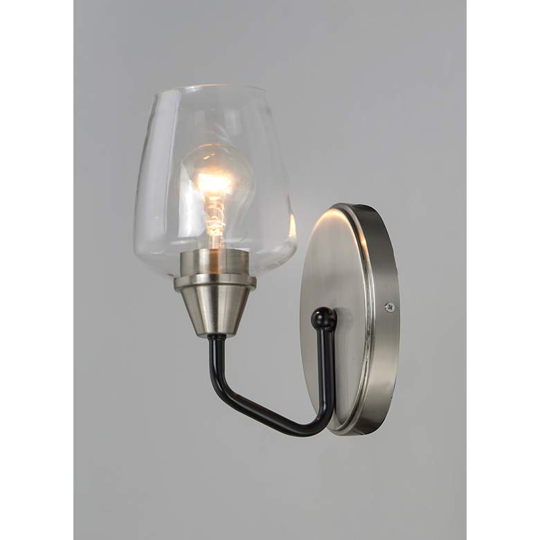 Image 2 Maxim Goblet 9 1/2" High Satin Nickel Wall Sconce more views