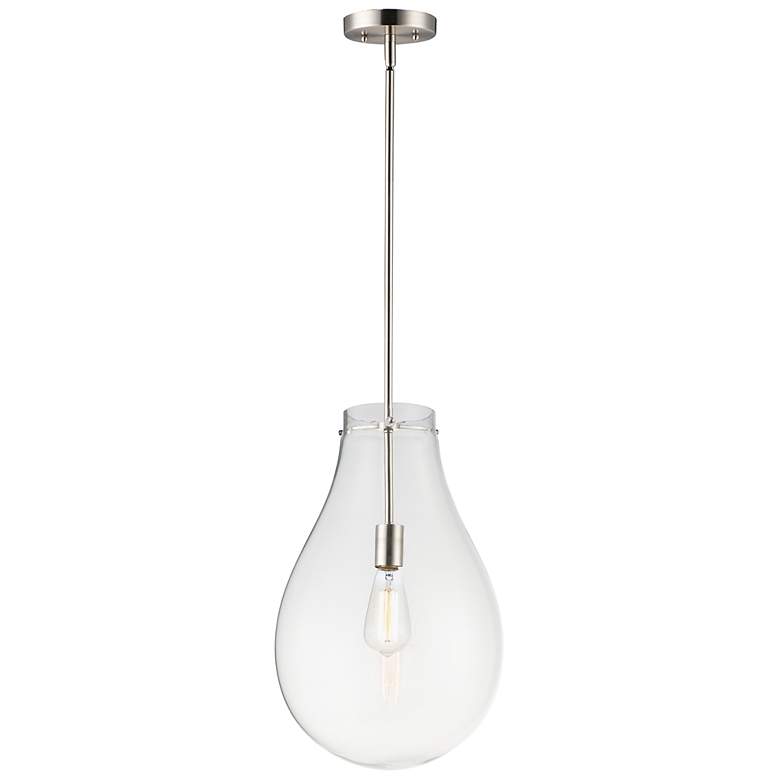 Image 1 Maxim Gourd 11 3/4" Wide Satin Nickel Mini Pendant Light