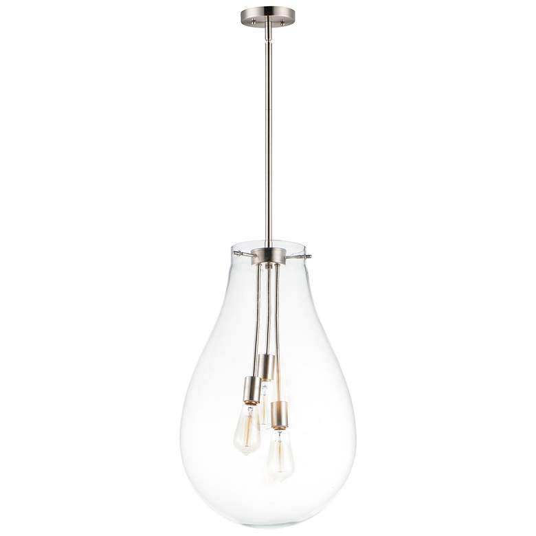 Image 2 Maxim Gourd 15 3/4" Wide Satin Nickel 3-Light Pendant Light