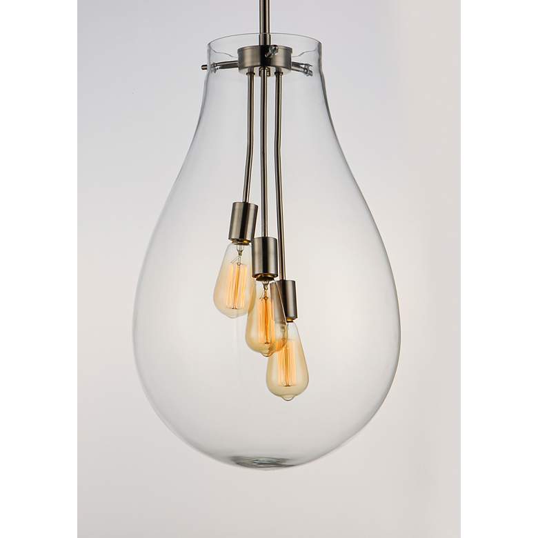 Image 3 Maxim Gourd 15 3/4" Wide Satin Nickel 3-Light Pendant Light more views