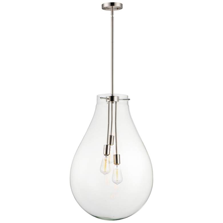 Image 1 Maxim Gourd 19 3/4" Wide Satin Nickel 3-Light Pendant Light