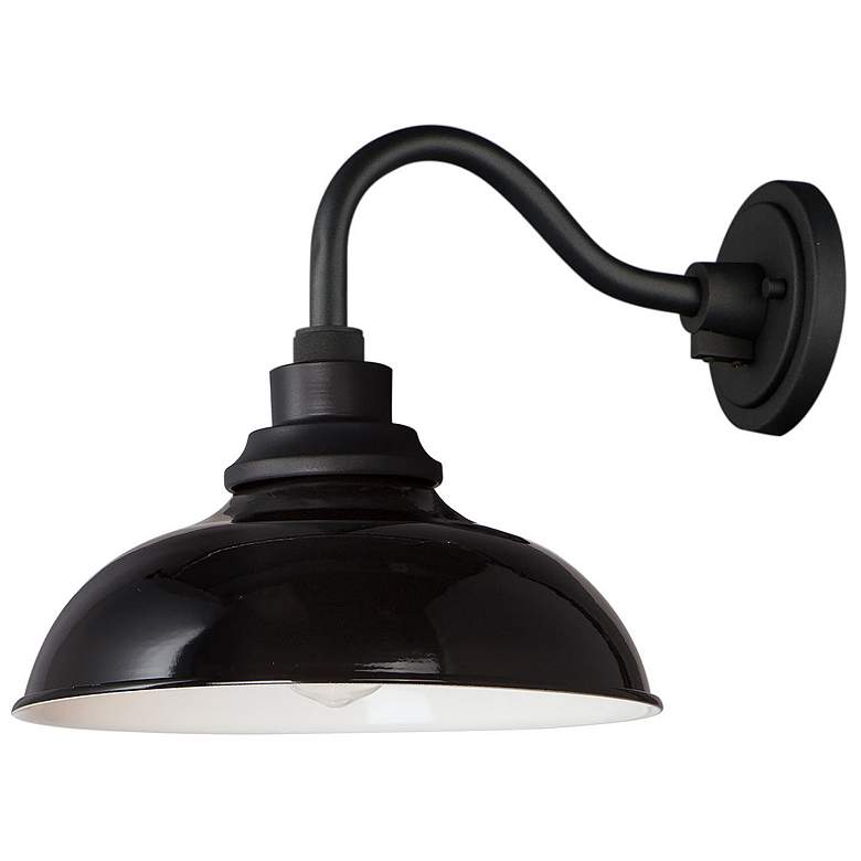 Image 1 Maxim Granville 11 1/4" High Gloss Black Outdoor Wall Light