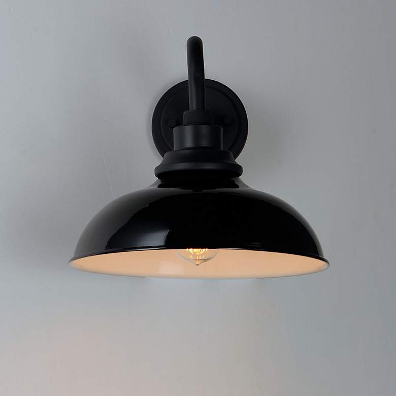Image 3 Maxim Granville 11 1/4" High Gloss Black Outdoor Wall Light more views