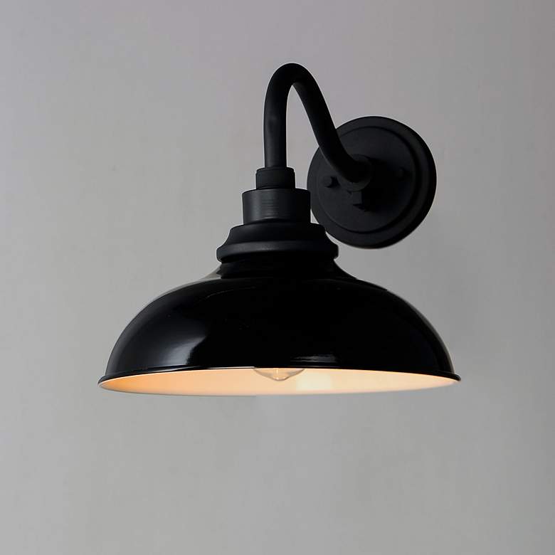 Image 4 Maxim Granville 11 1/4" High Gloss Black Outdoor Wall Light more views