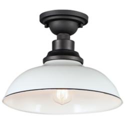 Maxim Granville 12" Wide Black White Metal Ceiling Light