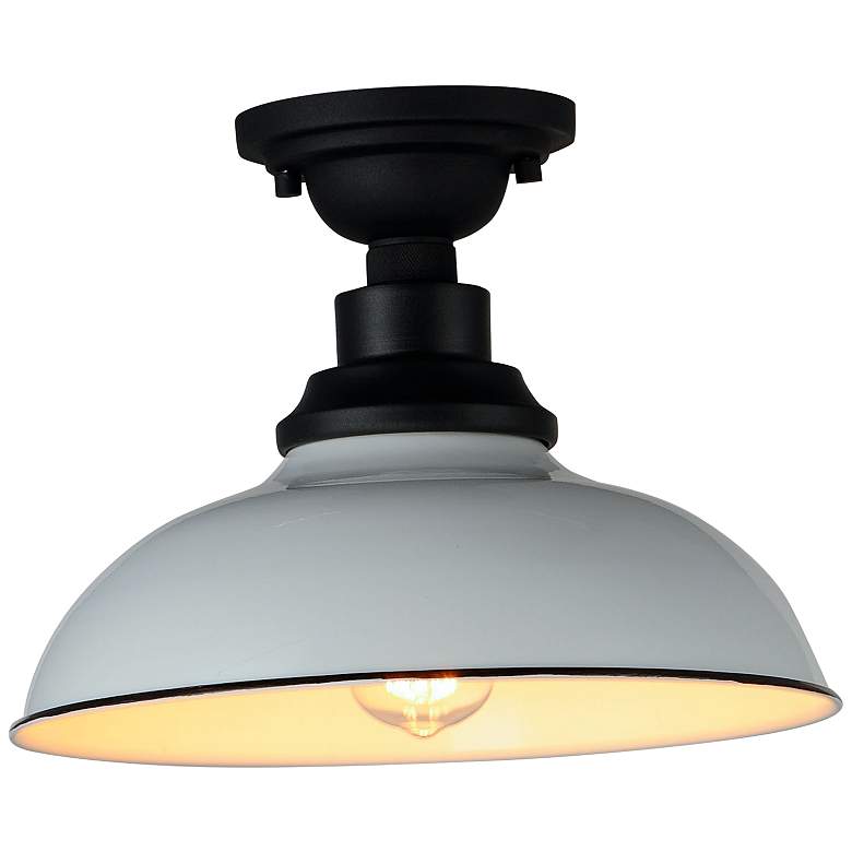 Image 4 Maxim Granville 12 inch Wide Black White Metal Ceiling Light more views
