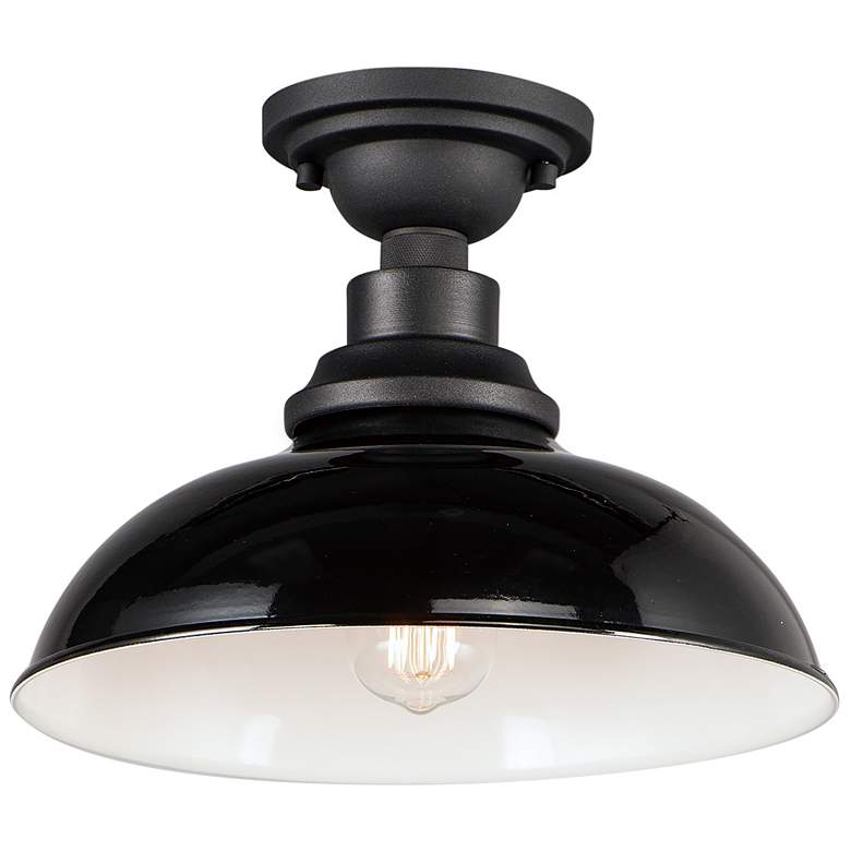 Image 2 Maxim Granville 12" Wide Gloss Black Outdoor Ceiling Light