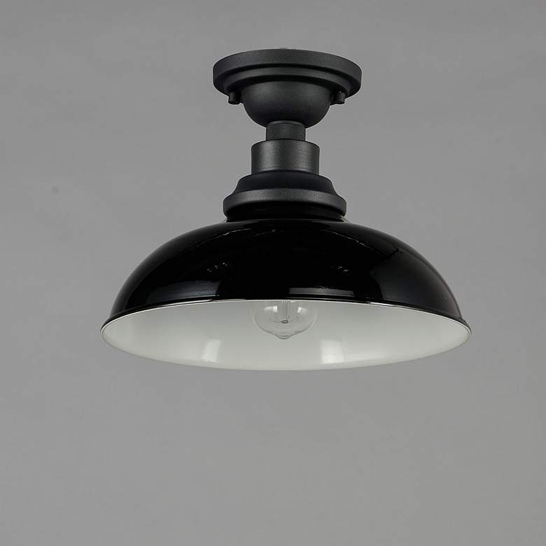 Image 3 Maxim Granville 12" Wide Gloss Black Outdoor Ceiling Light more views