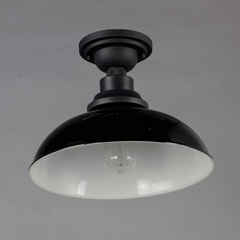 Image 4 Maxim Granville 12" Wide Gloss Black Outdoor Ceiling Light more views