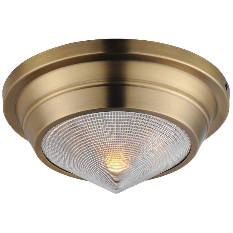 Image 1 Maxim Hargreaves 10" Wide Natural Aged Brass 1-Light Flush Mount