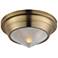 Maxim Hargreaves 10" Wide Natural Aged Brass 1-Light Flush Mount