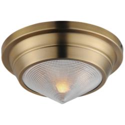 Maxim Hargreaves 10" Wide Natural Aged Brass 1-Light Flush Mount