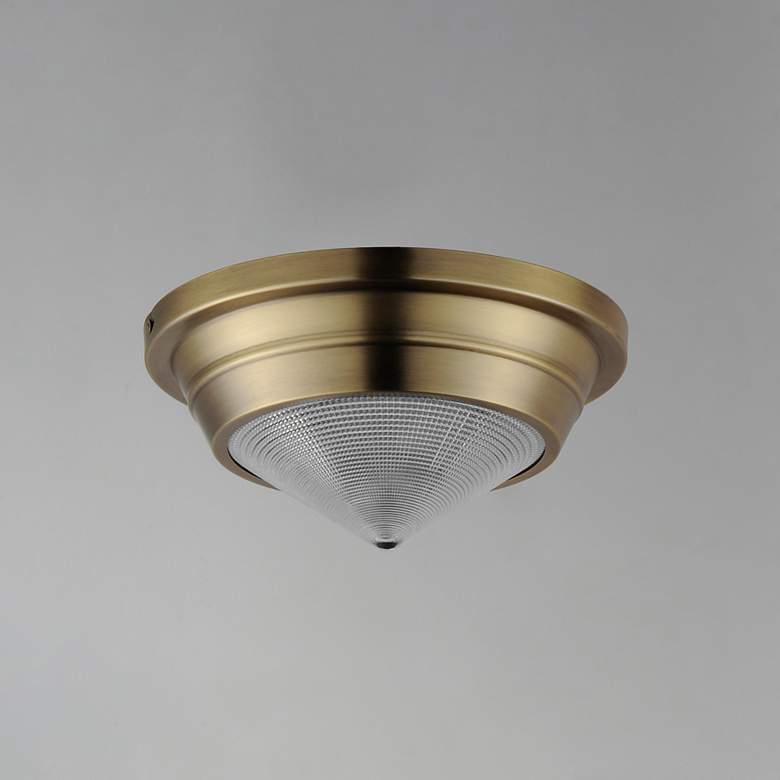 Image 2 Maxim Hargreaves 10" Wide Natural Aged Brass 1-Light Flush Mount more views