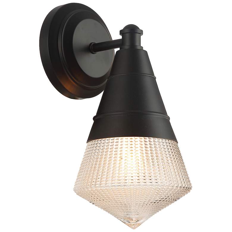Image 1 Maxim Hargreaves 12" High Black 1-Light Wall Sconce